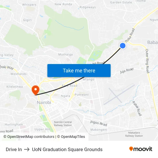 Drive In to UoN Graduation Square Grounds map