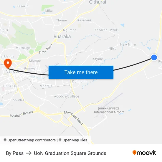 By Pass to UoN Graduation Square Grounds map
