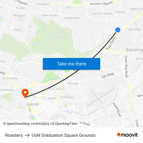 Roasters to UoN Graduation Square Grounds map