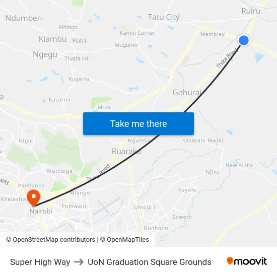 Super High Way to UoN Graduation Square Grounds map