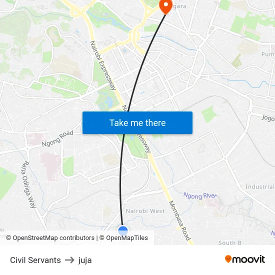 Civil Servants to juja map