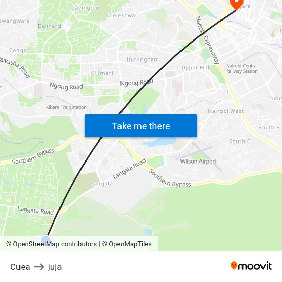 Cuea to juja map