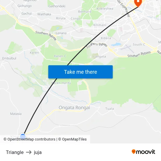 Triangle to juja map
