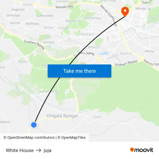 White House to juja map