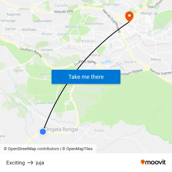 Exciting to juja map