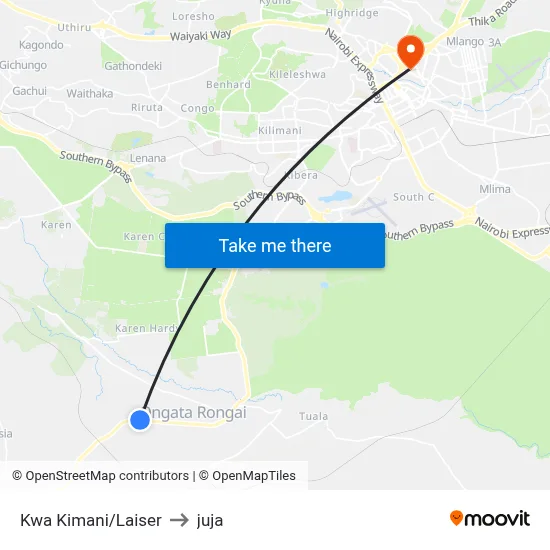 Kwa Kimani/Laiser to juja map