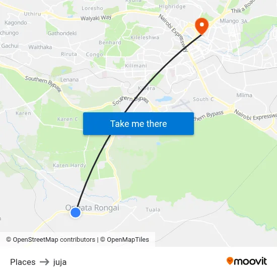 Places to juja map