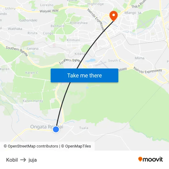 Kobil to juja map