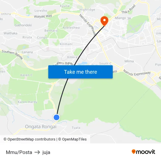 Mmu/Posta to juja map