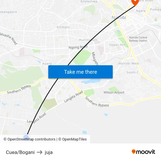 Cuea/Bogani to juja map