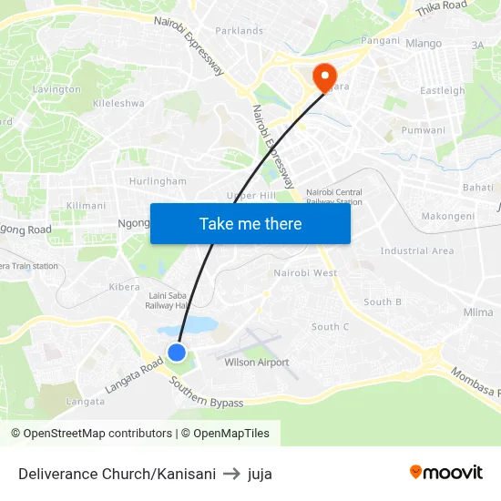 Deliverance Church/Kanisani to juja map
