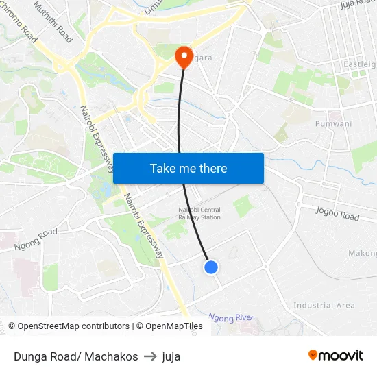 Dunga Road/ Machakos to juja map