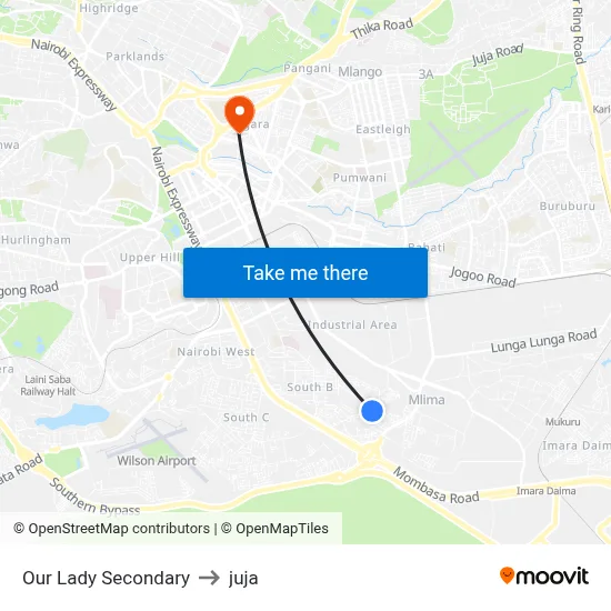 Our Lady Secondary to juja map