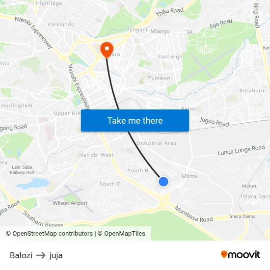 Balozi to juja map
