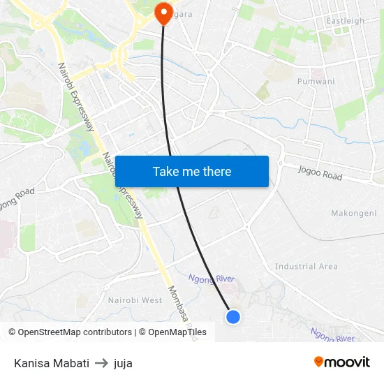Kanisa Mabati to juja map