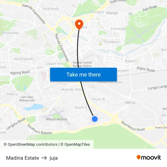 Madina Estate to juja map