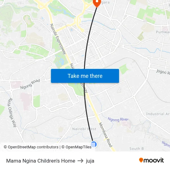 Mama Ngina Children's Home to juja map