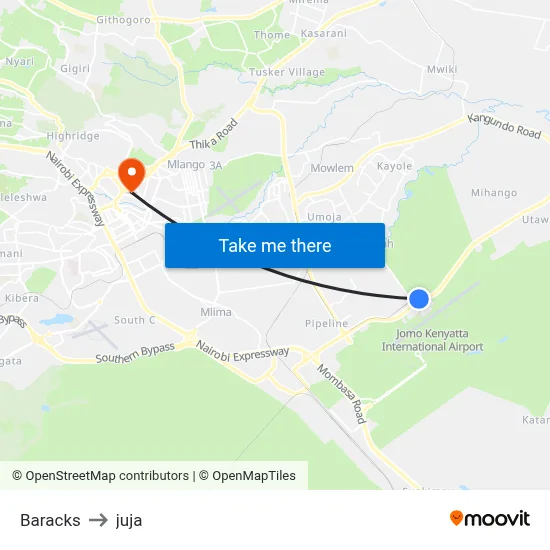 Baracks to juja map