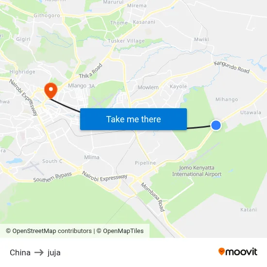 China to juja map