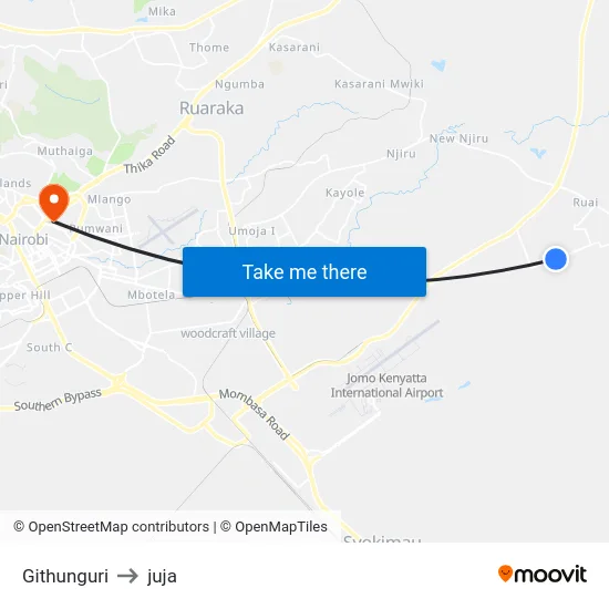Githunguri to juja map