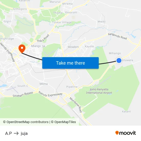 A.P to juja map