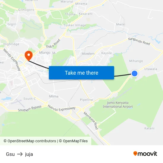 Gsu to juja map