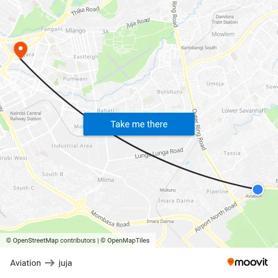 Aviation to juja map