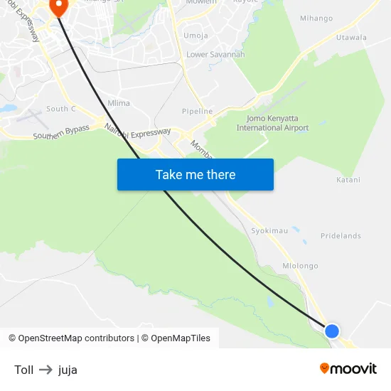 Toll to juja map