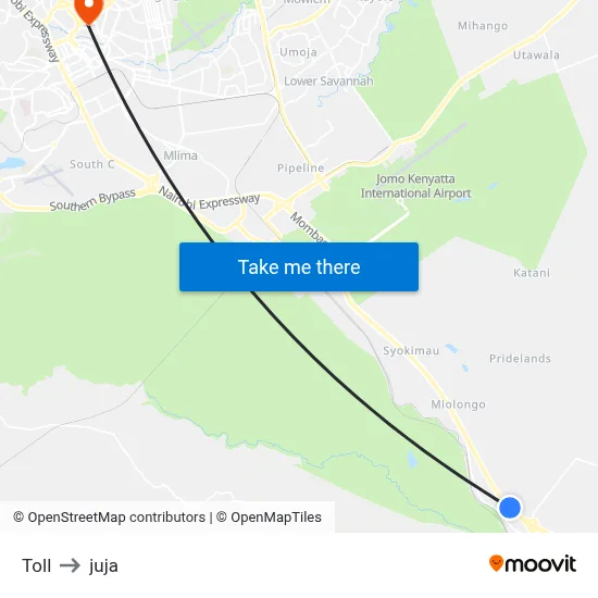 Toll to juja map
