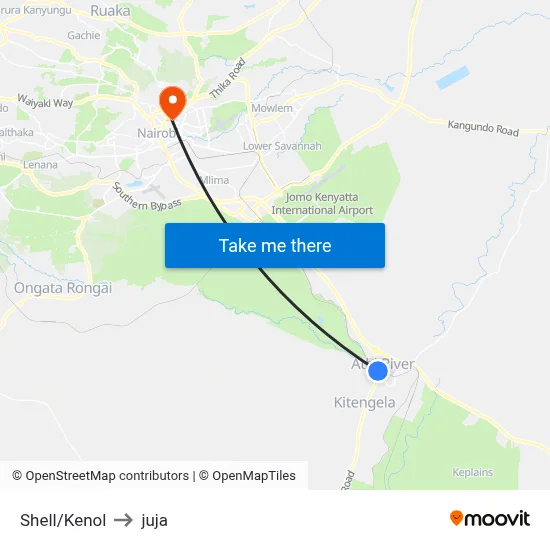 Shell/Kenol to juja map