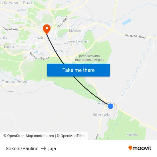 Sokoni/Pauline to juja map