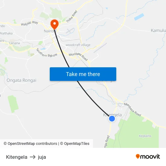 Kitengela to juja map