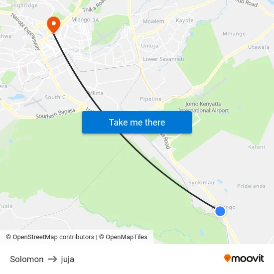 Solomon to juja map