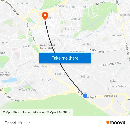 Panari to juja map