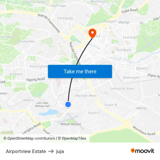 Airportview Estate to juja map