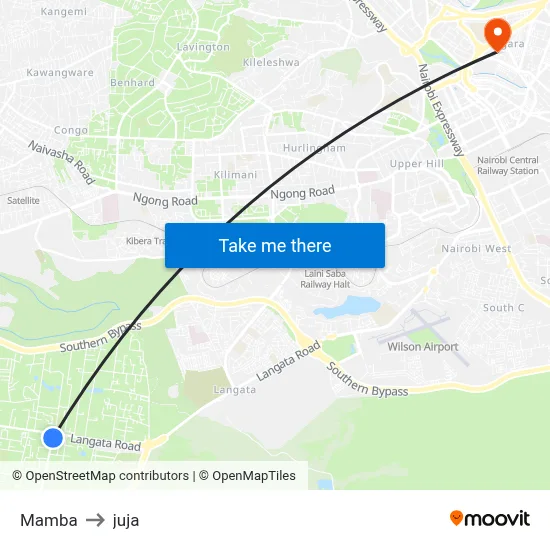 Mamba to juja map