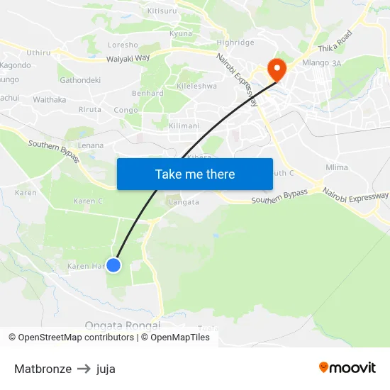 Matbronze to juja map