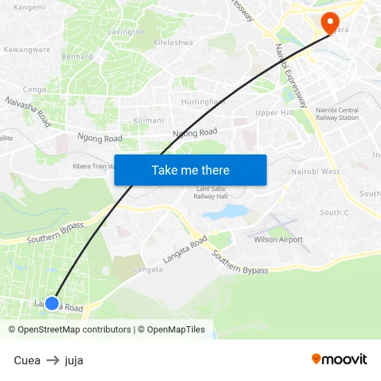Cuea to juja map