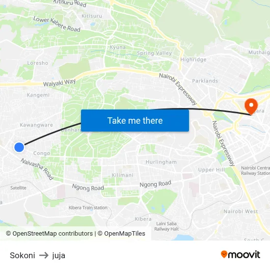 Sokoni to juja map
