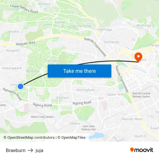 Braeburn to juja map