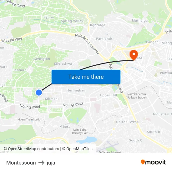 Montessouri to juja map