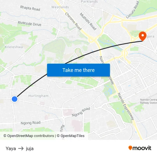 Yaya to juja map