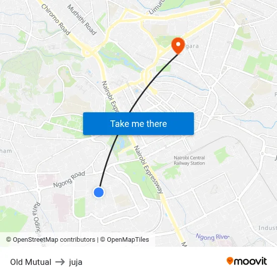 Old Mutual to juja map