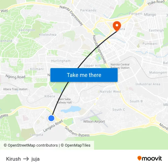 Kirush to juja map