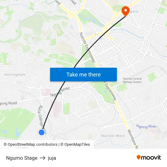 Ngumo Stage to juja map