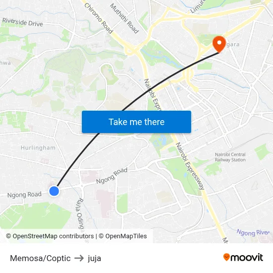 Memosa/Coptic to juja map