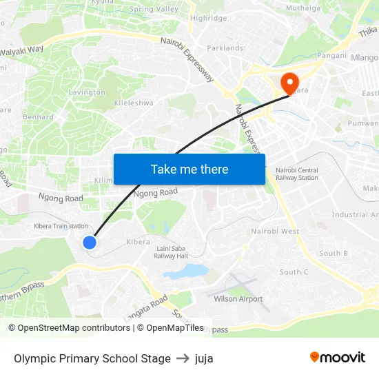 Olympic Primary School Stage to juja map