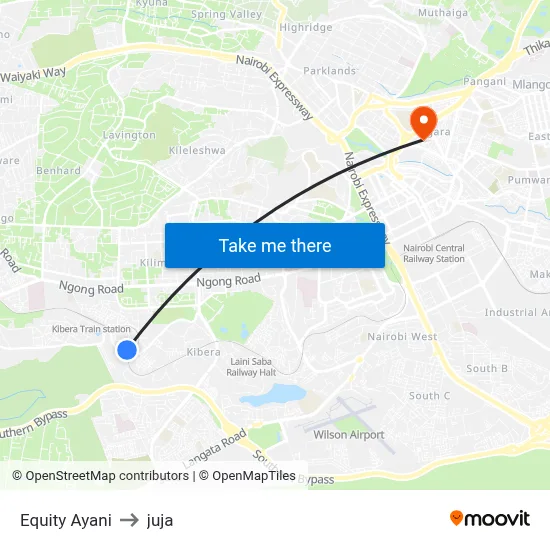 Equity Ayani to juja map