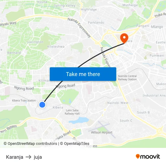 Karanja to juja map