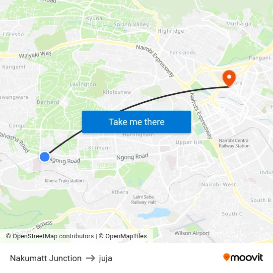 Nakumatt Junction to juja map